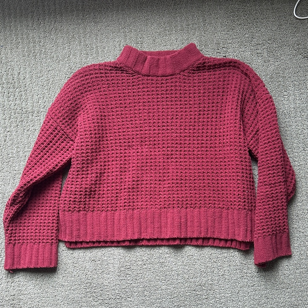 Altar'd State Deep Red Cowl Neck Sweater
